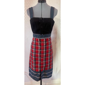 Women's handcut by preoveo Dress Size S Red Plaid